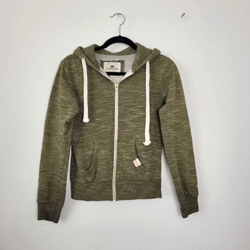 Reflex Women's Hoodie Full Zip Olive Green Hooded Jacket Sweatshirt Outdoor XS